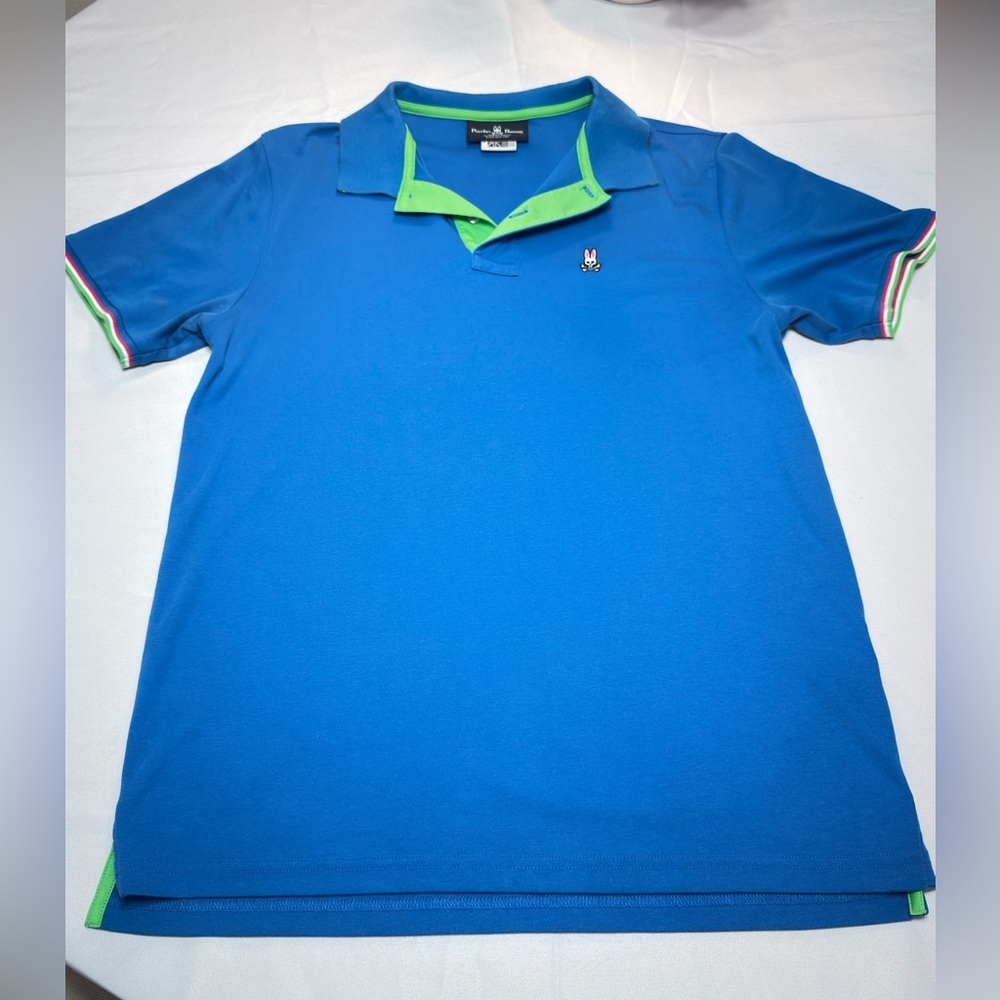 Psycho Bunny Vibrant Blue Polo with Green Trim